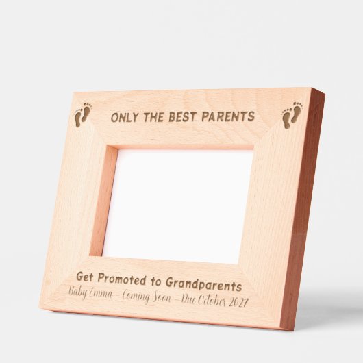 Grootouder zwangerschapsaankondiging Baby Foot Gegraveerde Lijstjes (Links)