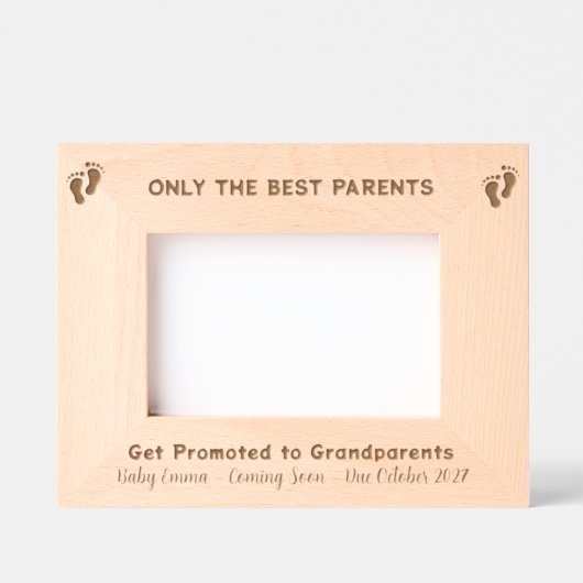 Grootouder zwangerschapsaankondiging Baby Foot Gegraveerde Lijstjes (Voorkant)