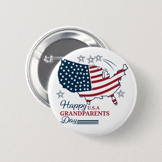 Grootouderdag 2025 USA Vector Ronde Button 5,7 Cm (Voorkant /achterkant)