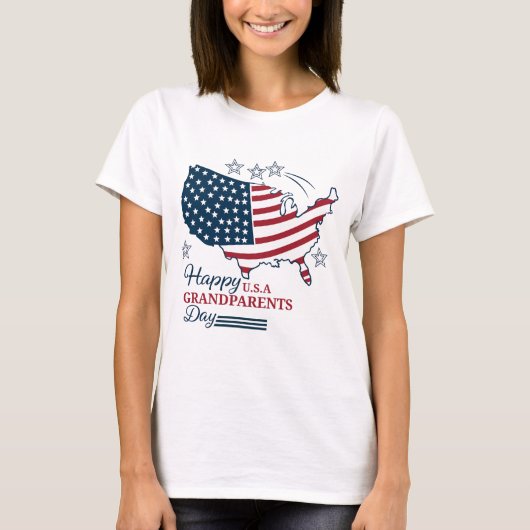 Grootouderdag 2025 USA Vector T-shirt (Voorkant)