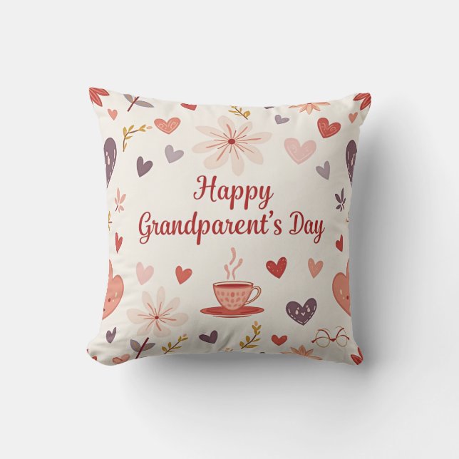 Grootouderdag Bloemenkussen Kussen (Voorkant)