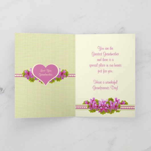 Grootouderdag hart grootmoeder foto kaart (Binnen)