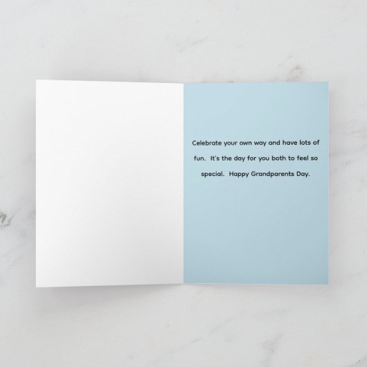 Grootouderdag met blauw bos kaart (Binnen)