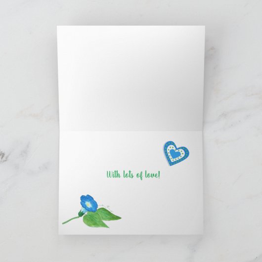 Grootouderdag met de aangepaste naam, ochtendglori kaart (Binnen)