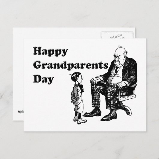 Grootouderdag - opa en kind briefkaart (Voorkant / Achterkant)