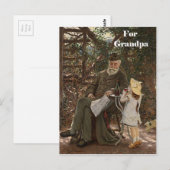 Grootouderdag Opa Kleindochter Schilderij Briefkaart (Voorkant / Achterkant)
