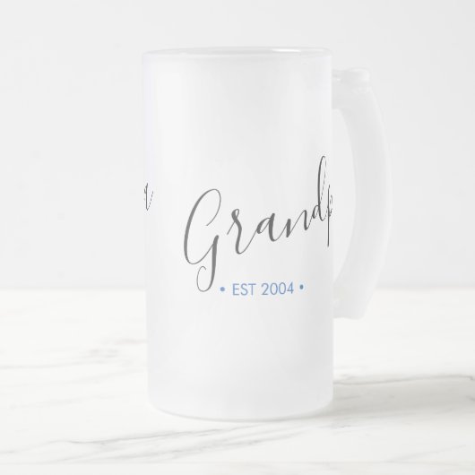 Grootouderdag opa opgericht jaar matglas bierpul (Voorkant rechts)