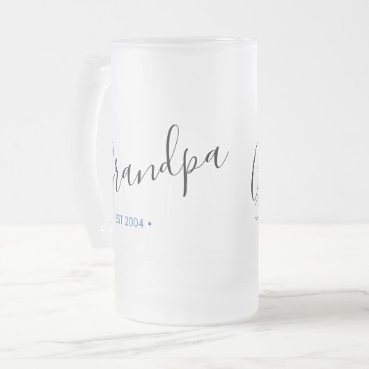 Grootouderdag opa opgericht jaar matglas bierpul (Voorkant links)