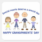 Grootouderdag Vierkante Sticker (Voorkant)