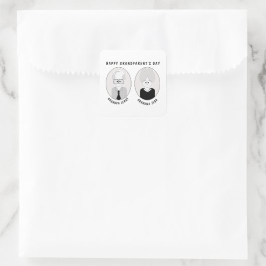 Grootouderdag Vierkante Sticker (Tas)