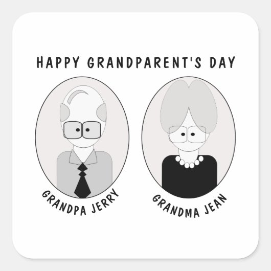Grootouderdag Vierkante Sticker (Voorkant)