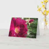 Grootouderdag voor Babushka, Red Rose en Bud Kaart (Gele Bloem)