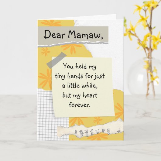 Grootouderdag voor Mamaw met aangepaste notitie Kaart (Gele Bloem)