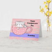Grootouderdag voor oma met kat-Kaart Kaart (Gele Bloem)