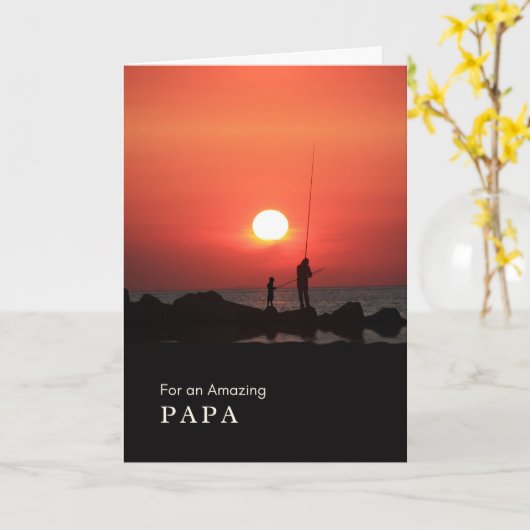 Grootouderdag voor Papa Vist op de Sunset Kaart (Gele Bloem)