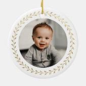 Grootouderfoto voor eerste kerstfeest keramisch ornament (Achterkant)