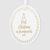 Grootouderfoto voor eerste kerstfeest ornament (voorkant)