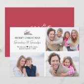 Grootouderfoto's met moderne kerstcadeautjes feestdagenkaart (Voorkant / Achterkant)