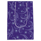 Grootouderfotosjabloon met blauw kerstrondje medium cadeauzakje (Achterkant)