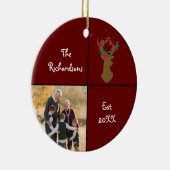 Grootouderliefdeskerstfoto Keramisch Ornament (Rechts)