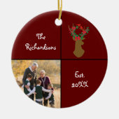 Grootouderliefdeskerstfoto Keramisch Ornament (Voorkant)