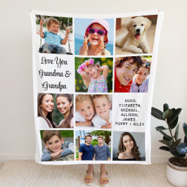 Grootouders 10 Foto Collage Fleece Deken