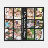 Grootouders 12 Foto Collage Zwart Fleece Deken (Voorkant (Horizontaal))