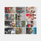Grootouders 12 Foto Herinneringscollage Sjabloon Fleece Deken (Voorkant (Horizontaal))