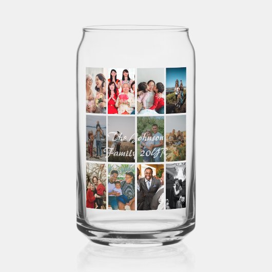 Grootouders 12 Foto Memory Collage Sjabloon Blikvorm Glas (Voorkant)