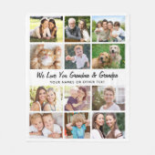 Grootouders 12 Fotocollage Fleece Deken (Voorkant)