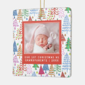 Grootouders 1 kerstbomen foto's keramisch ornament (Links)