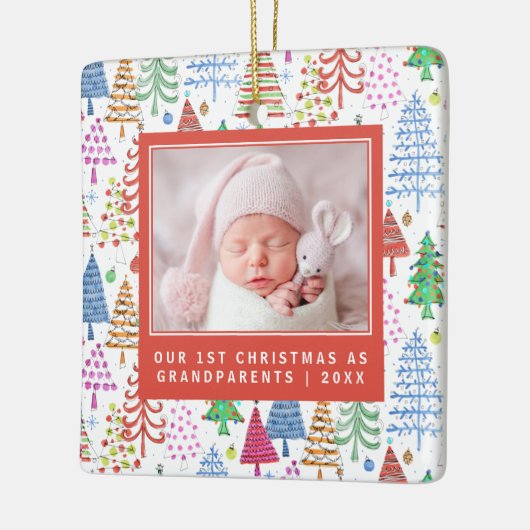 Grootouders 1 kerstbomen foto's keramisch ornament (Links)