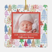 Grootouders 1 kerstbomen foto's keramisch ornament (Achterkant)
