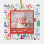 Grootouders 1 kerstbomen foto's keramisch ornament (Voorkant)