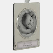 Grootouders 1 Kerstmis Persoonlijke foto Foto Verzilverd Banner Ornament (Rechts)