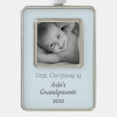 Grootouders 1 Kerstmis Persoonlijke foto Foto Verzilverd Omlijst Ornament (Voorkant)