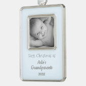 Grootouders 1 Kerstmis Persoonlijke foto Foto Verzilverd Omlijst Ornament (Links)