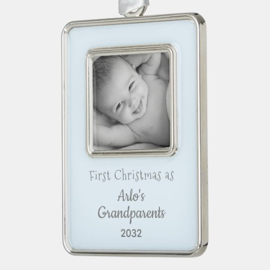 Grootouders 1 Kerstmis Persoonlijke foto Foto Verzilverd Omlijst Ornament (Links)