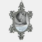 Grootouders 1 Kerstmis Persoonlijke foto Tin Sneeuwvlok Ornament (Links)