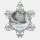 Grootouders 1 Kerstmis Persoonlijke foto Tin Sneeuwvlok Ornament (Voorkant)