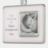 Grootouders 1 Kerstmis Persoonlijke foto Verzilverd Omlijst Ornament (Links)