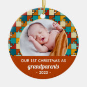 Grootouders 1e Kerst Puzzel Foto Keramisch Ornament (Voorkant)