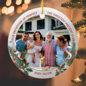 Grootouders 1e kerstdag Classic Silver Lijst Keramisch Ornament