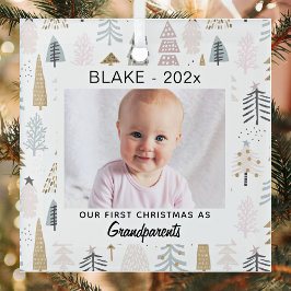 Grootouders 1e Kerstmis, Baby Foto Keepsake Glas Ornament