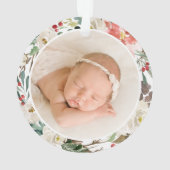 Grootouders 1e Kerstmis Geometric Floral Foto Ornament (achterkant)