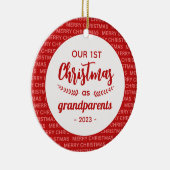 Grootouder's 1st Christmas Script Lijst Foto Keramisch Ornament (Rechts)