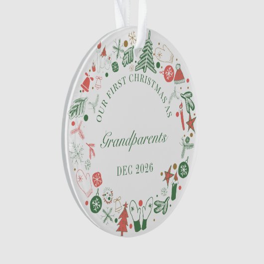 Grootouders 1ste kerstboomgaard Pet handschoenenva Ornament (voorkant)