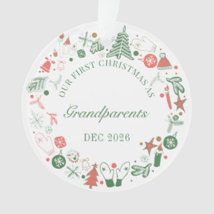 Grootouders 1ste kerstboomgaard Pet handschoenenva Ornament