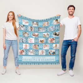 Grootouders 24 Foto Nordic Snowflake Sweater Fleece Deken