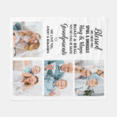 Grootouders 4 Foto grootma Grandpa Fleece Deken (Voorkant (Horizontaal))